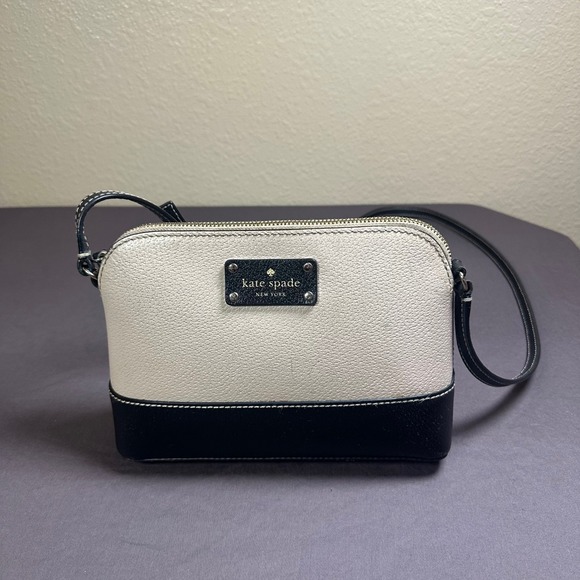 kate spade Handbags - Kate Spade New York Berkeley Lane Hanna Cream Black Leather Crossbody Purse Bag
